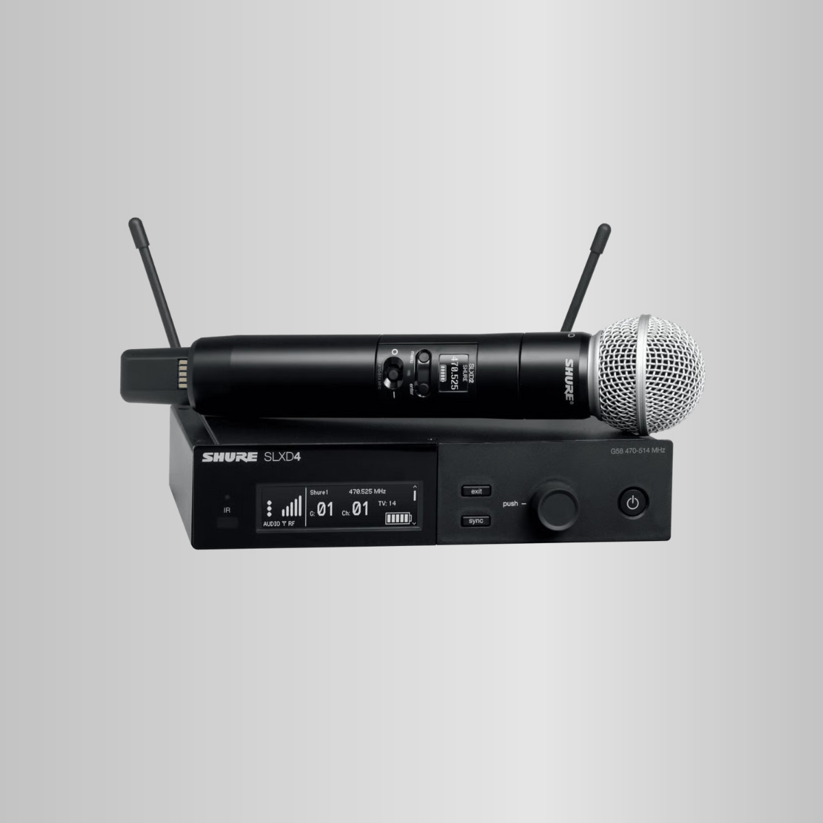 Shure SLX-D Funkmikrofon-System mit SM58-Handsender und Empfänger
